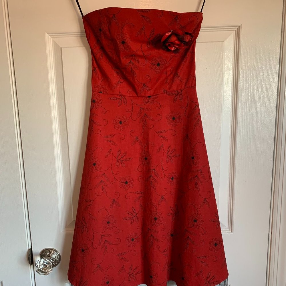 Red Strapless Party Dress